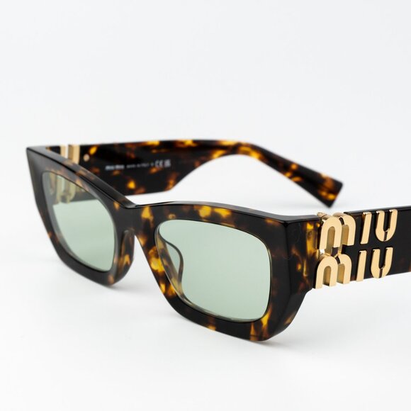 Miu Miu Brown and Gold Sunglasses with Tortoiseshell Frame - Picture 5 of 9